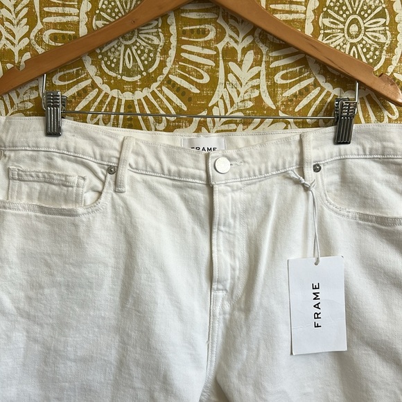 NWT FRAME Denim L’Homme Cut Off Jean Shorts in Off White $175 size 38 - Picture 9 of 16